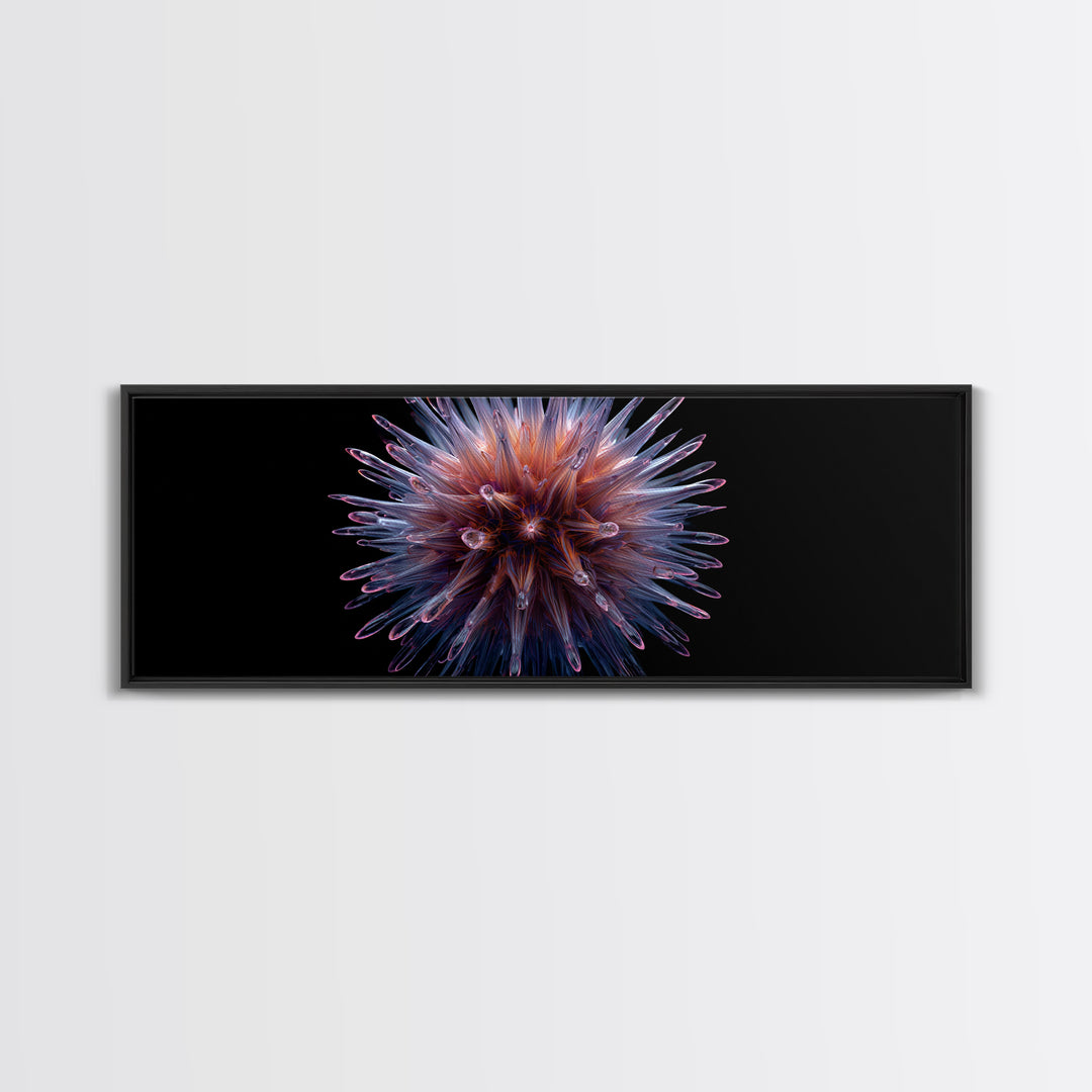 Purple Glass Sea Urchin Starburst Wall Art, Modern Abstract Art Print, Space Abstract Art, Vibrant Retro Decor, Bedroom Art
