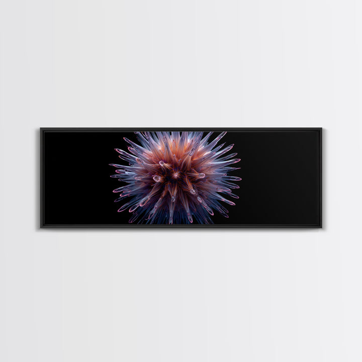 Purple Glass Sea Urchin Starburst Wall Art, Modern Abstract Art Print, Space Abstract Art, Vibrant Retro Decor, Bedroom Art