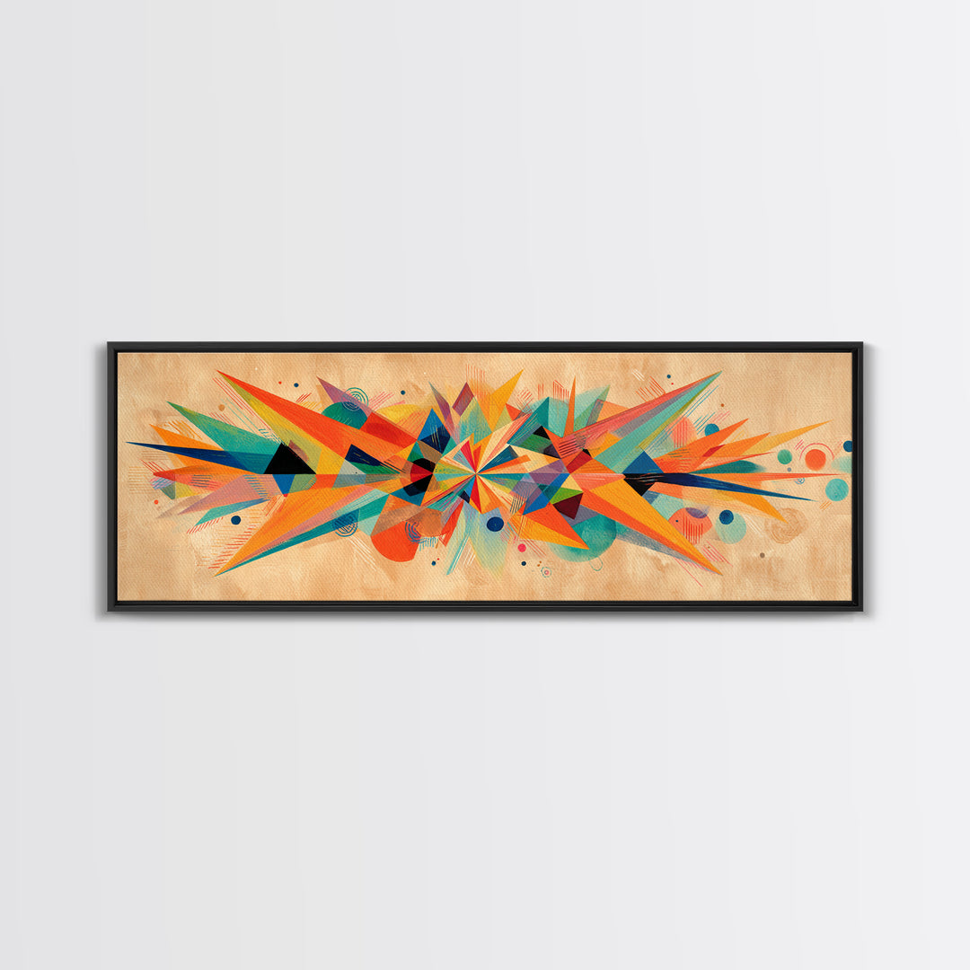 Colorful Geometric Starburst Wall Art, Abstract Midcentury Modern Art Print, Bauhaus Poster, Bold MCM Living Room Wall Decor