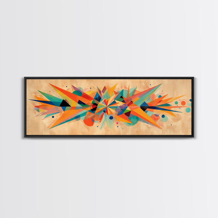 Colorful Geometric Starburst Wall Art, Abstract Midcentury Modern Art Print, Bauhaus Poster, Bold MCM Living Room Wall Decor