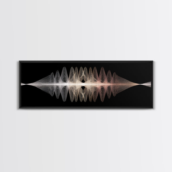 Minimal Monochrome Waveform Canvas Print, Midcentury Modern Wall Art, Abstract Line Poster, Neutral Geometric Home Decor