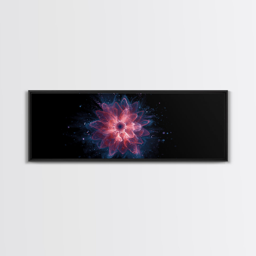 Glowing Pink Cosmic Blossom Wall Art, Modern Abstract Art, Digital Art Print, Space Abstract Art, Trendy Bedroom Wall Decor