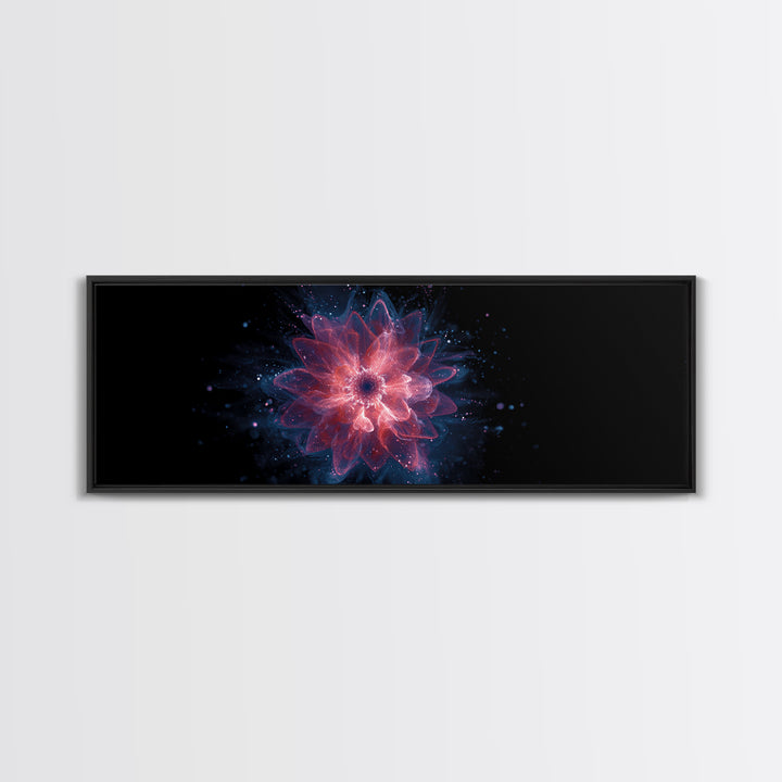 Glowing Pink Cosmic Blossom Wall Art, Modern Abstract Art, Digital Art Print, Space Abstract Art, Trendy Bedroom Wall Decor