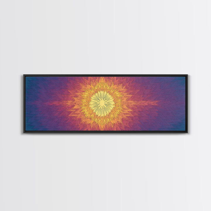 Radiant Yellow Purple Sunburst Poster Wall Art, Midcentury Modern, Geometric Art Print, Abstract Wall Art, Colorful Home Decor