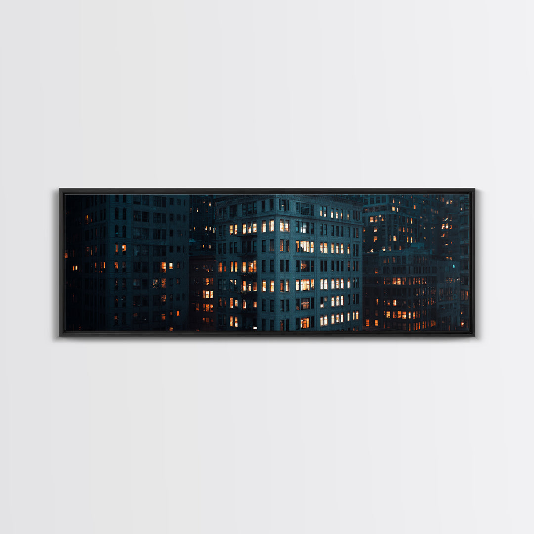 Moody High Rise Office Windows Wall Art, Urban Cityscape Print, Modern Architecture Poster, Industrial Home Office Decor