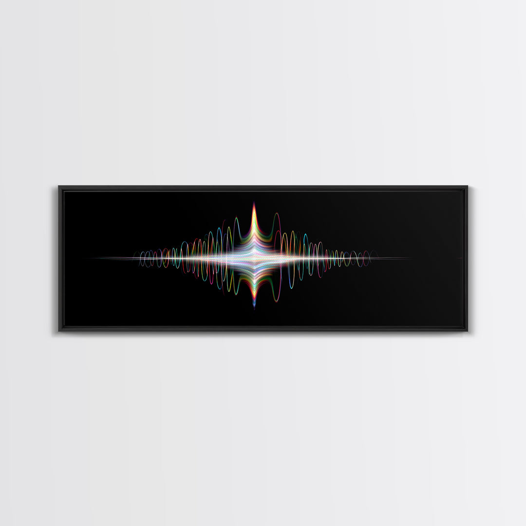 Prismatic Light Waveform Wall Art, Modern Digital Art Print, Abstract Sound Wave Poster, Futuristic Home Office Wall Decor