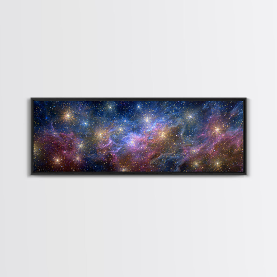 Cosmic Nebula Starfield Wall Art, Colorful Space Abstract Art Print, Modern Galaxy Poster, Scenic Home Office Decor Gift