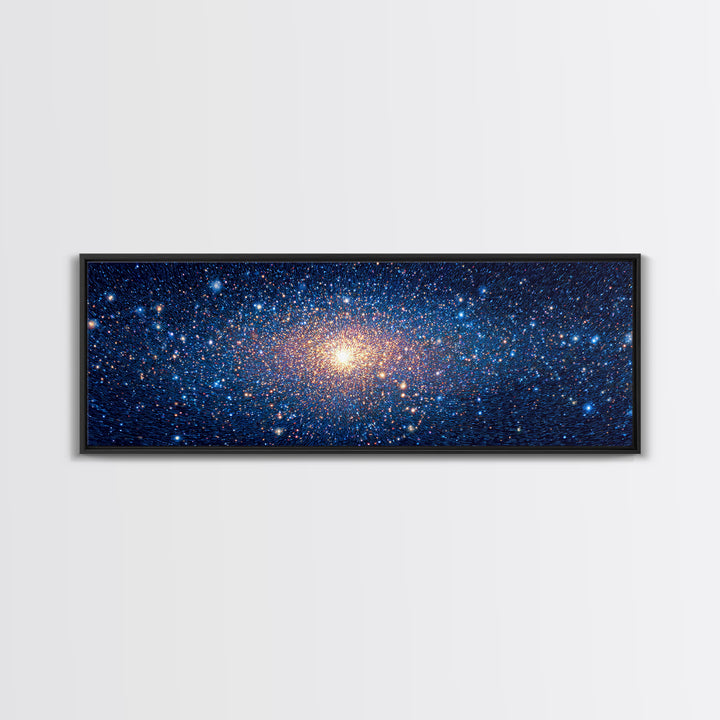 Blue Galaxy Star Cluster Wall Art, Cosmic Modern Canvas Print, Space Abstract Art, Starry Bedroom Decor, Large Poster Print