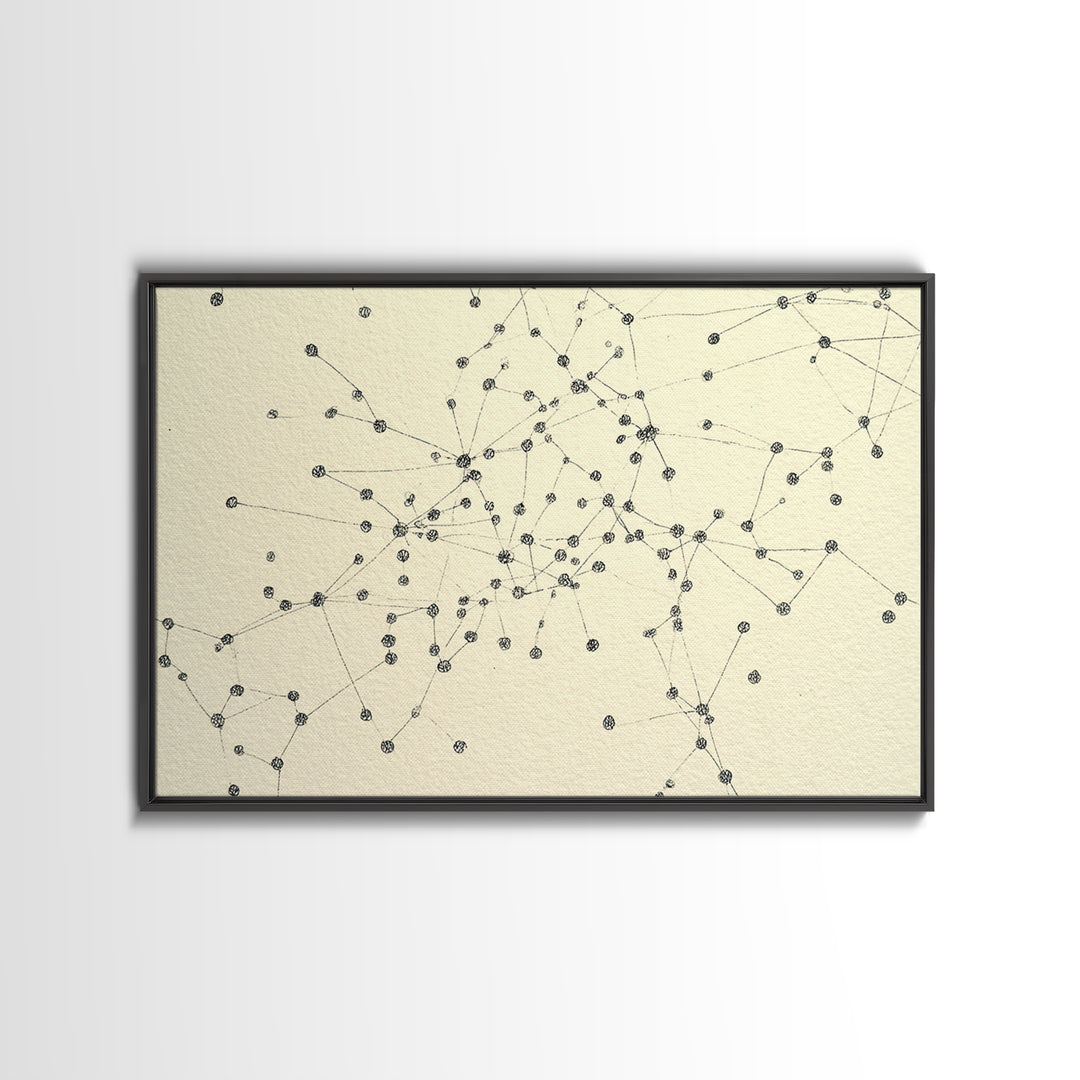 Minimal Network Dots And Lines Wall Art, Geometric Abstract Print, Modern Minimalist Decor, Science Poster, Office Wall Decor