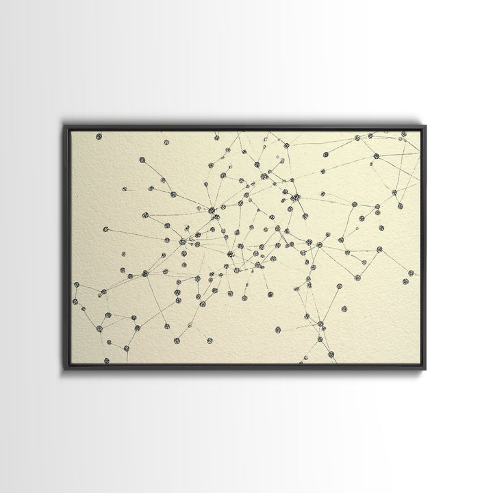 Minimal Network Dots And Lines Wall Art, Geometric Abstract Print, Modern Minimalist Decor, Science Poster, Office Wall Decor