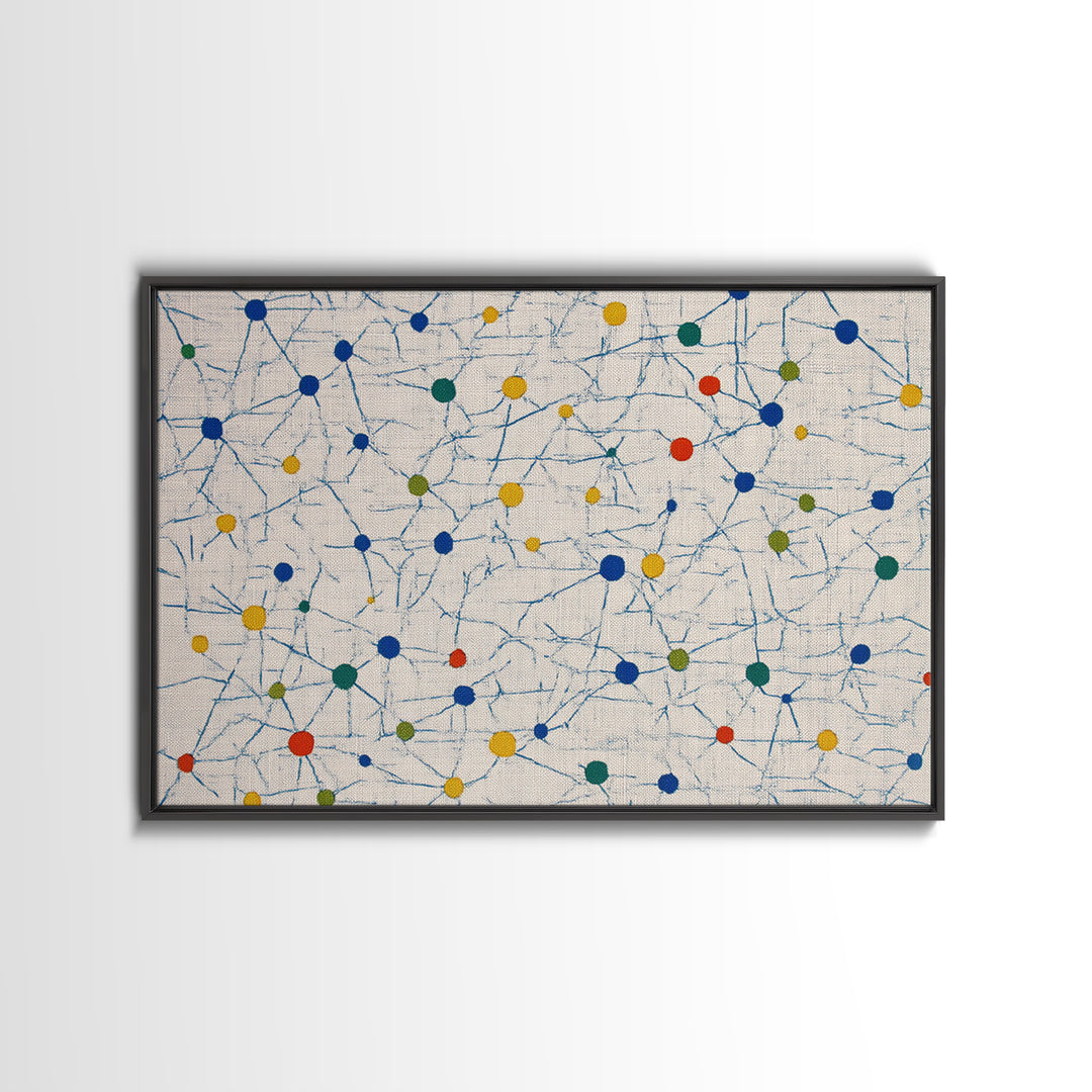 Colorful Atomic Starburst Pattern Canvas Print, Mid Century Modern Wall Art, Geometric Abstract Art, Bauhaus Home Decor, Art Print