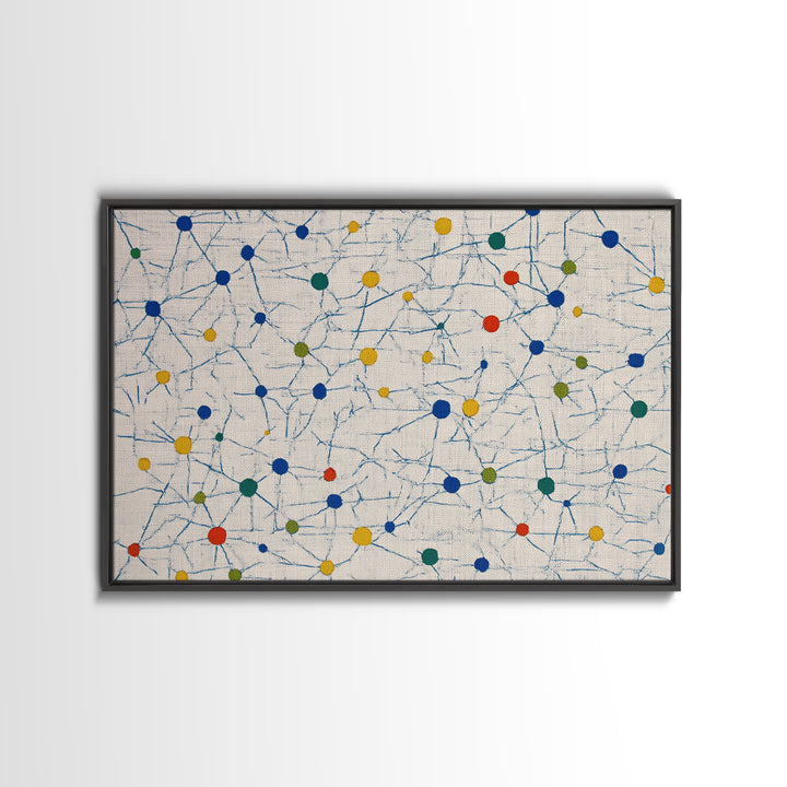 Colorful Atomic Starburst Pattern Canvas Print, Mid Century Modern Wall Art, Geometric Abstract Art, Bauhaus Home Decor, Art Print