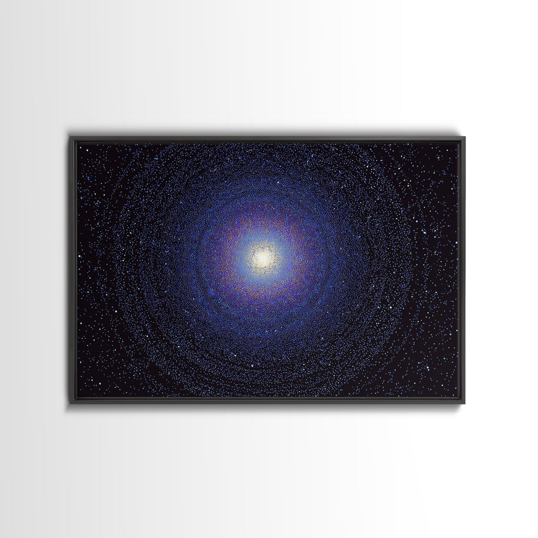 Blue Spiral Galaxy Wall Art, Modern Abstract Art Print, Cosmic Retro Poster, Space Decor For Bedroom Living Room Office Decor