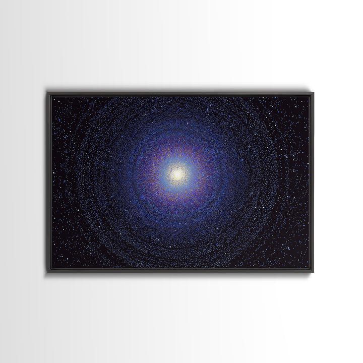Blue Spiral Galaxy Wall Art, Modern Abstract Art Print, Cosmic Retro Poster, Space Decor For Bedroom Living Room Office Decor