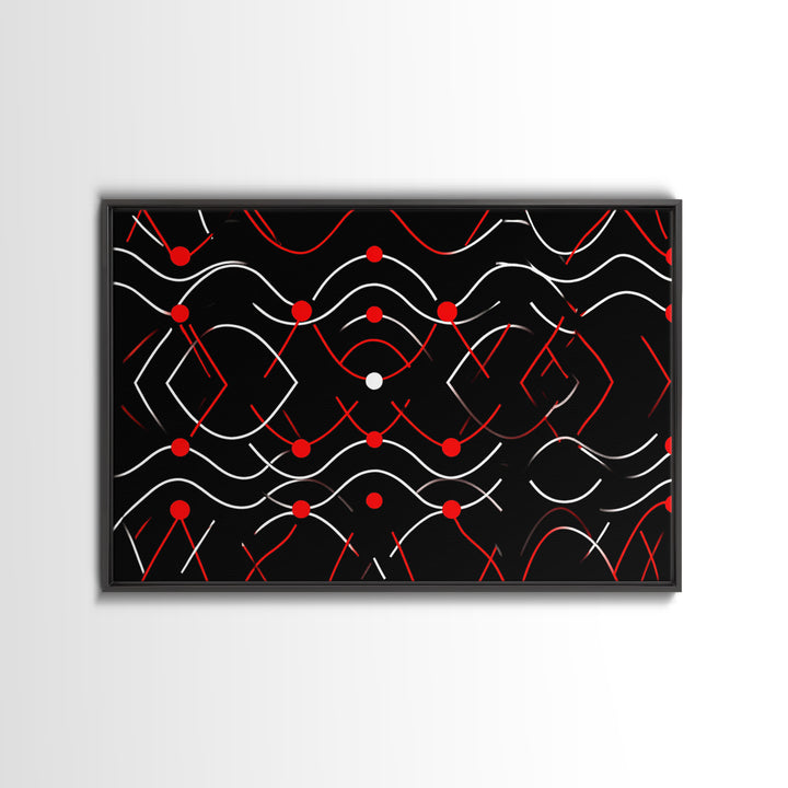 Black Red White Geometric Line Abstract Wall Art, Midcentury Modern Art Print, Bauhaus MCM Decor, Bold Retro Poster, Home Decor