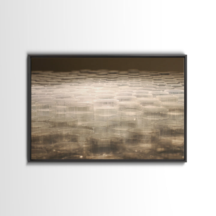 Translucent Neutral Circle Cell Abstract Wall Art, Modern Geometric Art Print, Beige Contemporary Home Office Decor Poster