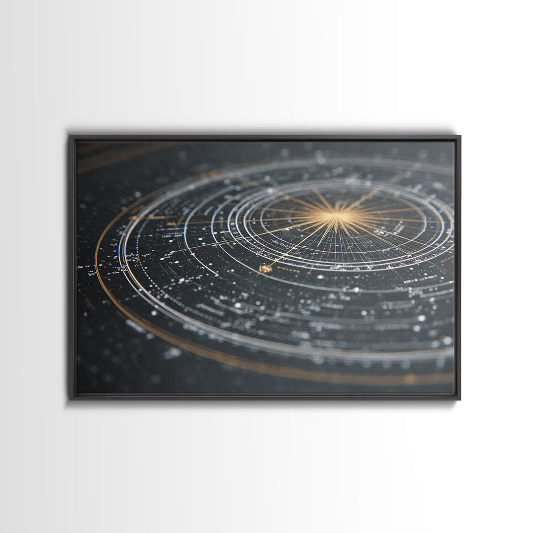 Black Gold Celestial Star Chart Wall Art, Astronomical Map Print, Modern Cosmic Decor, Space Abstract Home Office Poster