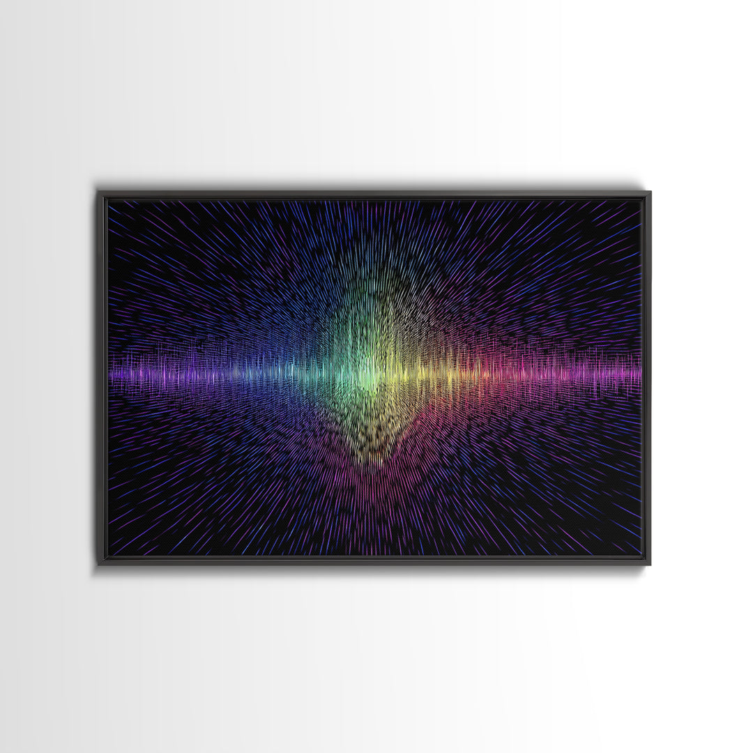 Rainbow Soundwave Abstract Wall Art, Colorful Digital Art Print, Modern Wall Decor, Music Lovers Art, Funky Wall Art, Trendy