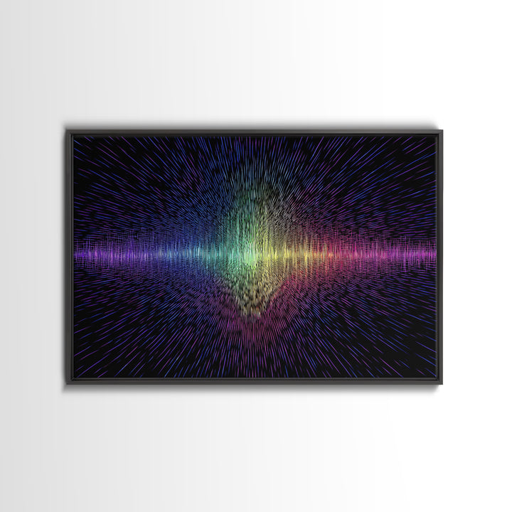Rainbow Soundwave Abstract Wall Art, Colorful Digital Art Print, Modern Wall Decor, Music Lovers Art, Funky Wall Art, Trendy