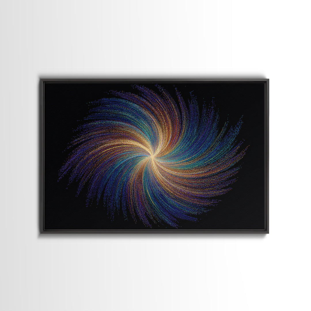 Rainbow Spiral Galaxy Canvas Print, Cosmic Abstract Wall Art, Modern Digital Art, Space Abstract Art, Colorful Home Decor