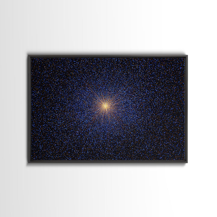Radiant Blue Orange Starburst Wall Art, Midcentury Modern Abstract Art Print, Cosmic Retro Decor, Modern Home Decor, Bedroom Decor