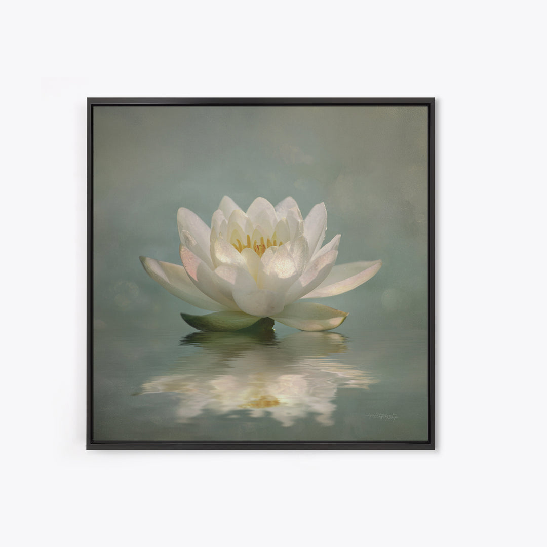 Lotus Flower Glowing Canvas Print, Meditation Art, Art Print, Living Room Decor, Watercolor Art, Stillness, Digital Print, MED-1x1-49