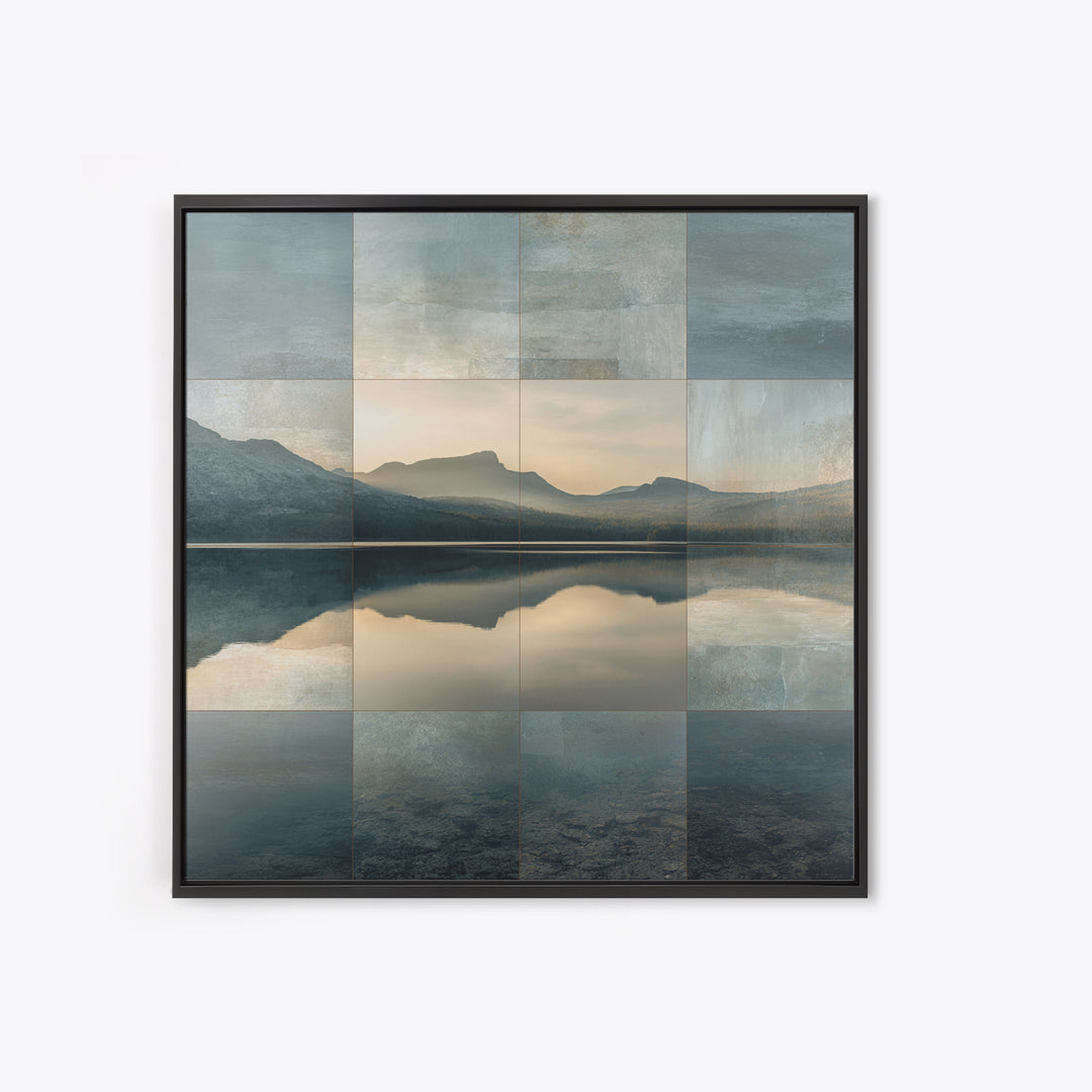 Mountain Lake at Sunrise Canvas Print, Meditation Art, Wall Decor, Living Room Decor, Fine Art, Stillness, Black Woman Art, MED-1x1-77