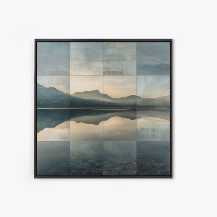 Mountain Lake at Sunrise Canvas Print, Meditation Art, Wall Decor, Living Room Decor, Fine Art, Stillness, Black Woman Art, MED-1x1-77