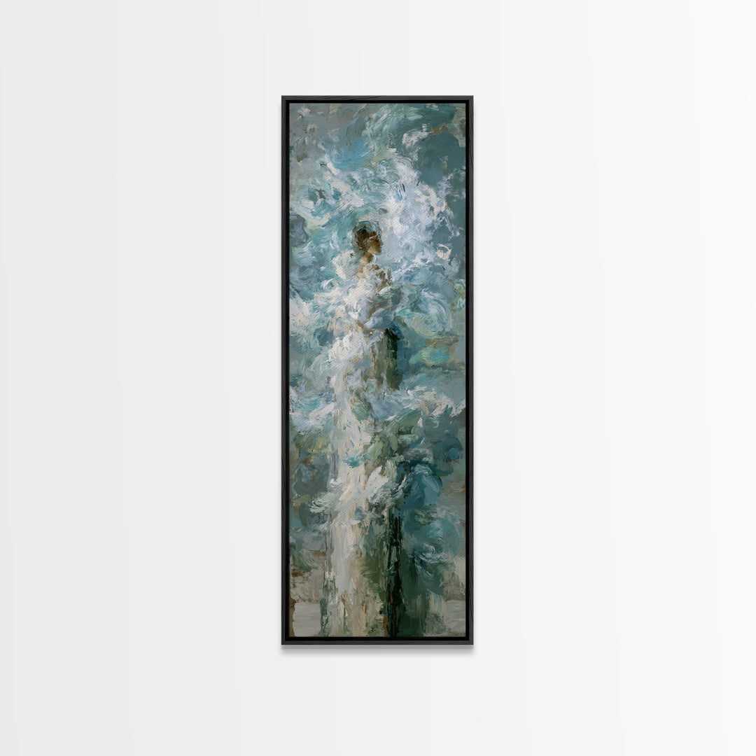 Abstract Breath Waves Canvas Print, Meditation Art, Neutral Decor, Living Room Decor, Fine Art, Stillness, Home Decor, MED-1x3-18