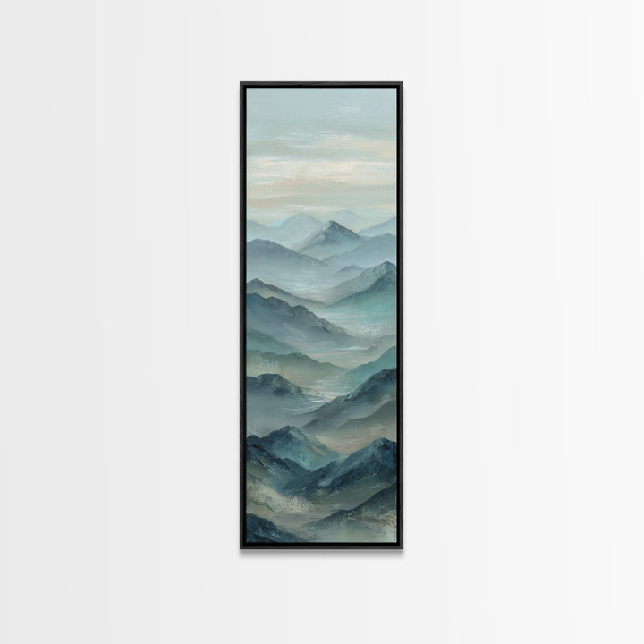 Sunrise over Himalayan Style Mountains Canvas Print, Meditation Art, Fine Art Print, Living Room Decor, Fine Art, Stillness, MED-1x3-5