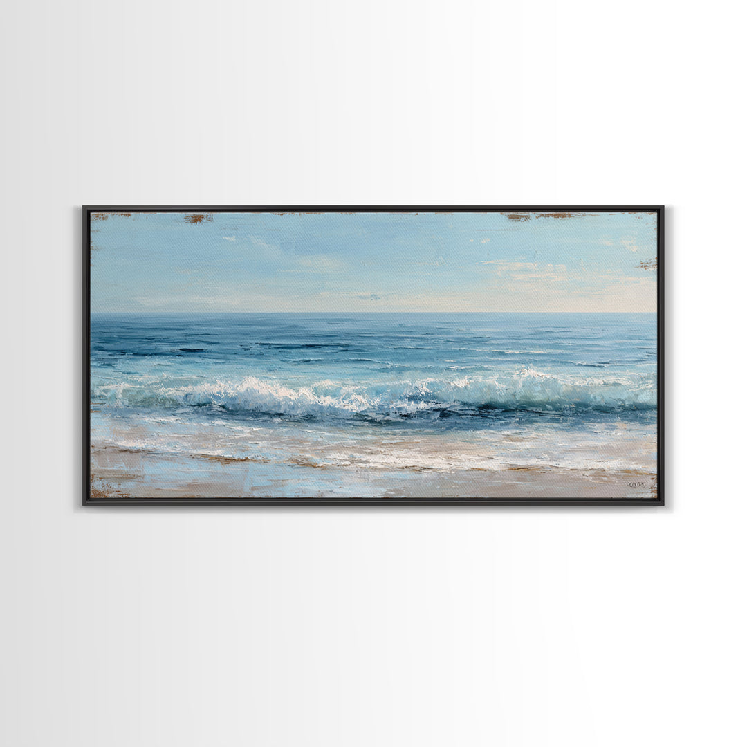 Ocean Horizon with Meditative Stillness Canvas Print, Meditation Art, Wall Art, Living Room Decor, Fine Art, Stillness, MED-2x1-62