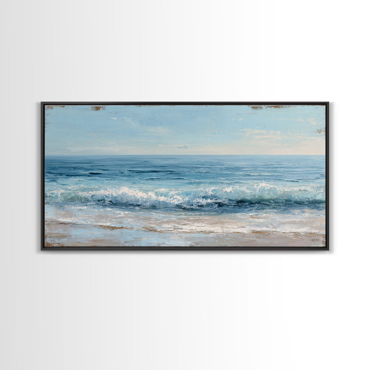 Ocean Horizon with Meditative Stillness Canvas Print, Meditation Art, Wall Art, Living Room Decor, Fine Art, Stillness, MED-2x1-62