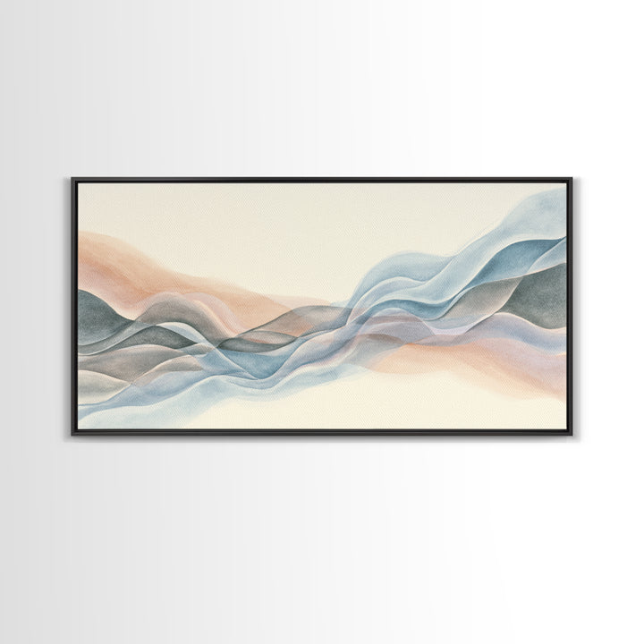 Abstract Breath Waves Canvas Print, Meditation Art, Printable Art, Living Room Decor, Abstract Art, Stillness, Minimalist Art, MED-2x1-98