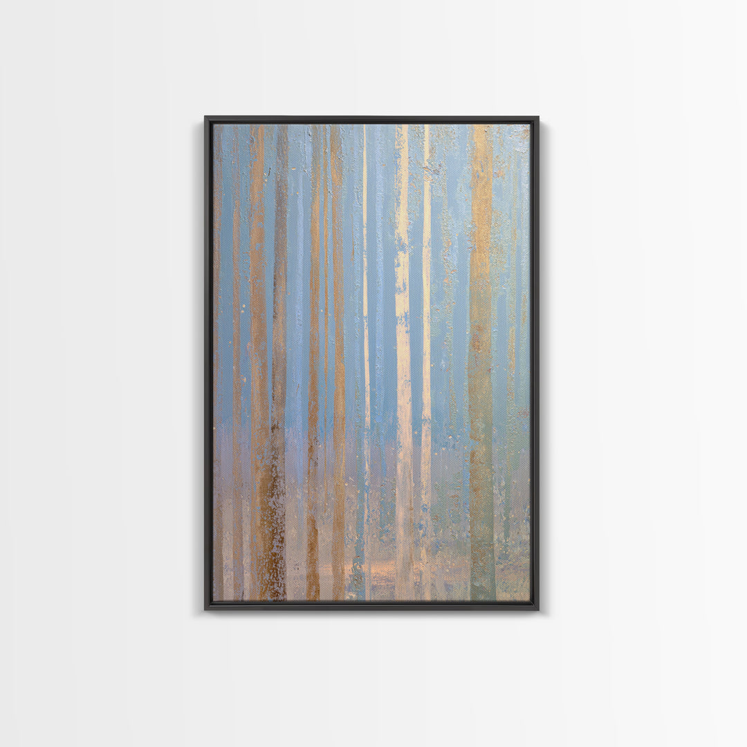 Abstract Breath Waves Framed Canvas Print, Meditation Art, Abstract Art, Living Room Decor, Stillness, Neutral Wall Art, MED-2x3-38