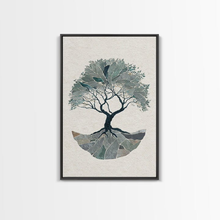Tree of Life Framed Canvas Print, Meditation Art, Wall Decor, Living Room Decor, Fine Art, Stillness, Black Woman Art, MED-2x3-52