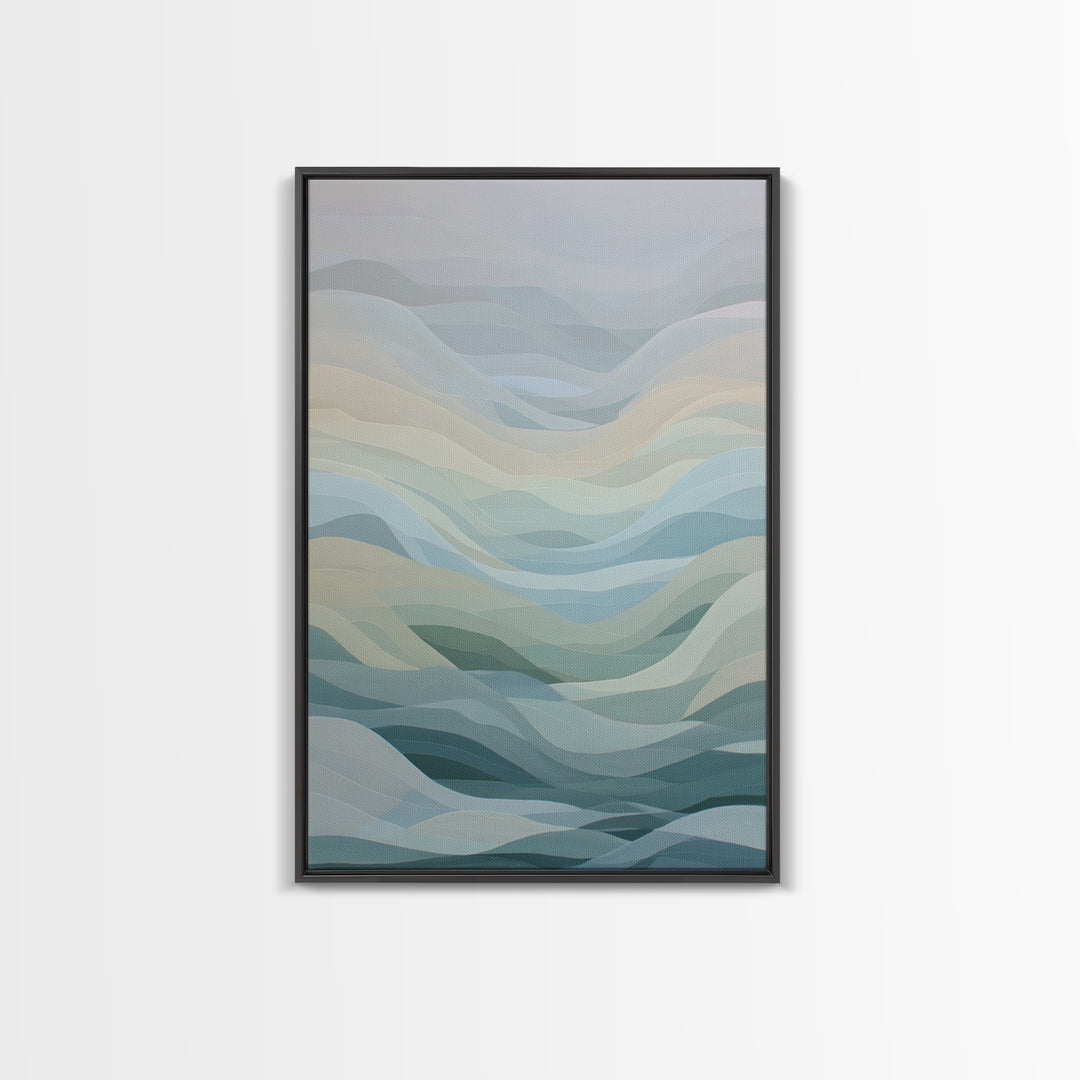 Abstract Breath Waves Canvas Print, Meditation Art, Modern Wall Art, Living Room Decor, Fine Art, Stillness, Buddha Wall Art, MED-2x3-62