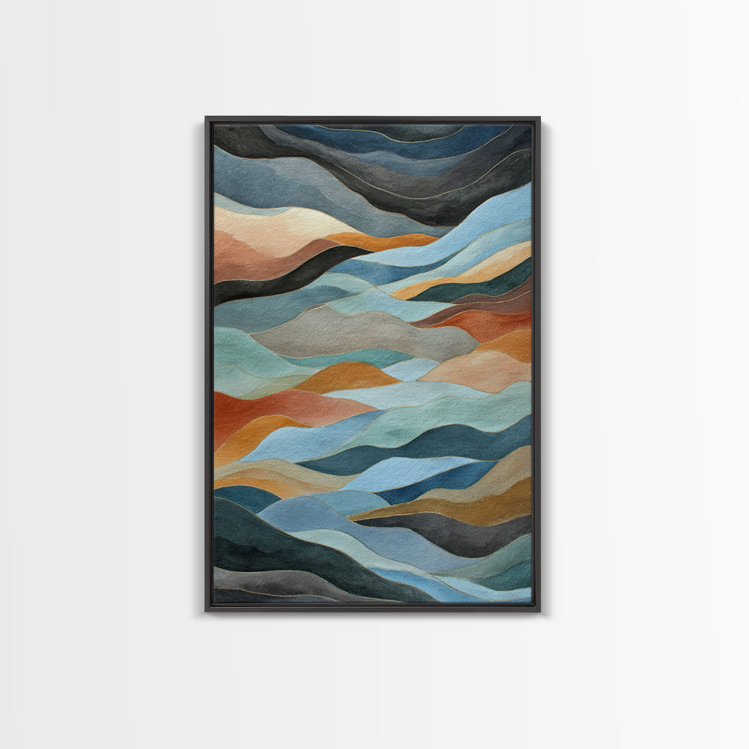 Abstract Breath Waves Canvas Print, Meditation Art, Modern Wall Art, Living Room Decor, Fine Art, Stillness, Buddha Wall Art, MED-2x3-86