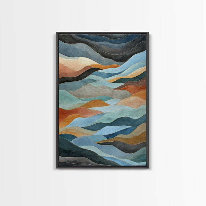 Abstract Breath Waves Canvas Print, Meditation Art, Modern Wall Art, Living Room Decor, Fine Art, Stillness, Buddha Wall Art, MED-2x3-86