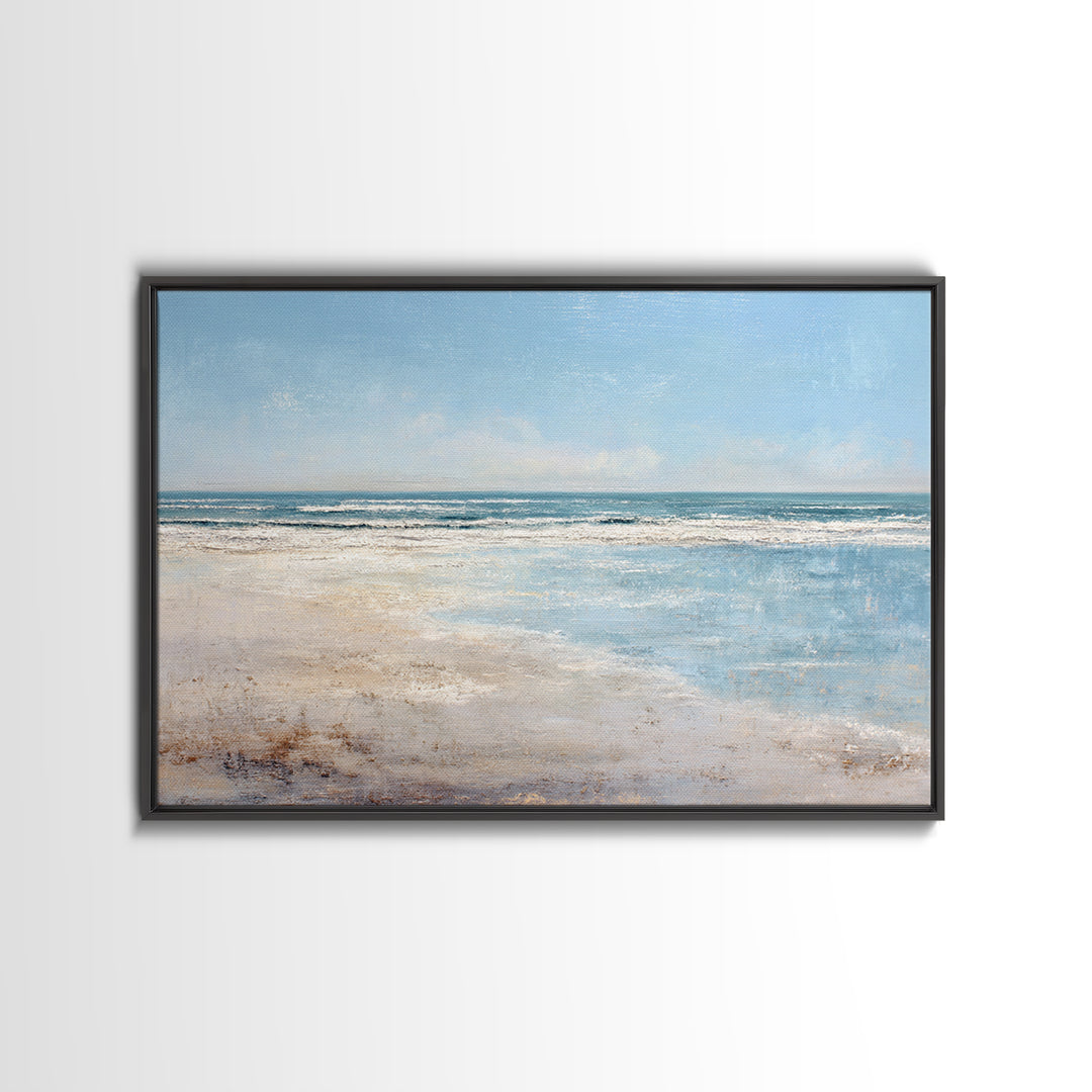 Ocean Horizon with Meditative Stillness Canvas Print, Meditation Art, Black Woman Art, Living Room Decor, Fine Art, Stillness, MED-3x2-22