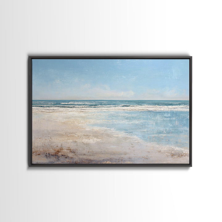 Ocean Horizon with Meditative Stillness Canvas Print, Meditation Art, Black Woman Art, Living Room Decor, Fine Art, Stillness, MED-3x2-22