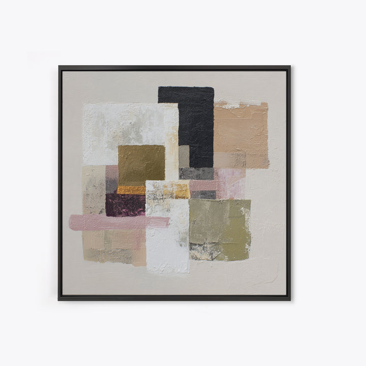 Quiet Stone Stack Framed Canvas Print, Minimalist Art, Movie Poster, Living Room Decor, Abstract Art, Minimal, Modern Wall Art, MIN-1x1-11