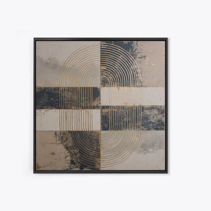 Single Gold Line Curve on Charcoal Canvas Print, Minimalist Art, Gallery Decor, Living Room Decor, Fine Art, Minimal, MIN-1x1-17