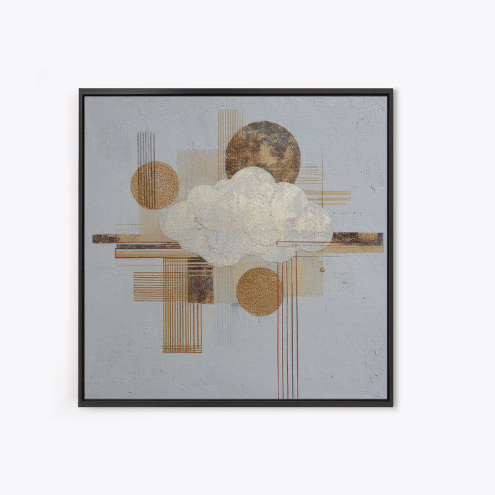 Small Cloud Study Framed Canvas Print, Minimalist Art, Neutral Decor, Living Room Decor, Fine Art, Minimal, Home Decor, MIN-1x1-21
