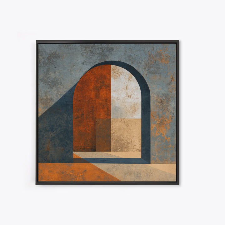 Monochrome Arch and Shadow Composition Framed Canvas Print, Minimalist Art, Gallery Decor, Living Room Decor, Fine Art, Minimal, MIN-1x1-32