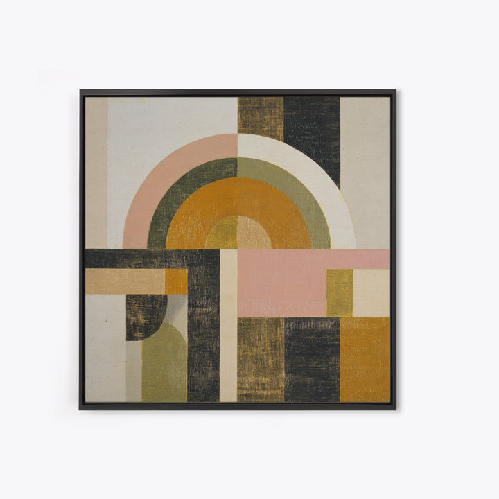 Simple Geometric Sun Framed Canvas Print, Minimalist Art, Living Room Decor, Abstract Art, Minimal, Modern Decor, MIN-1x1-39