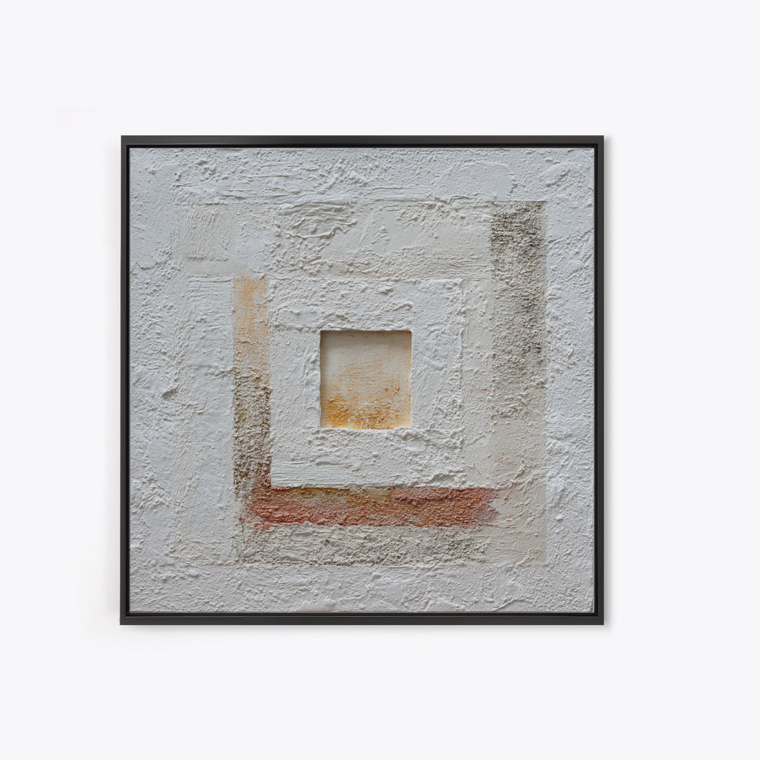 White on White Plaster Texture Study Framed Canvas Print, Minimalist Art, Room Decor, Living Room Decor, Fine Art, Minimal, MIN-1x1-40