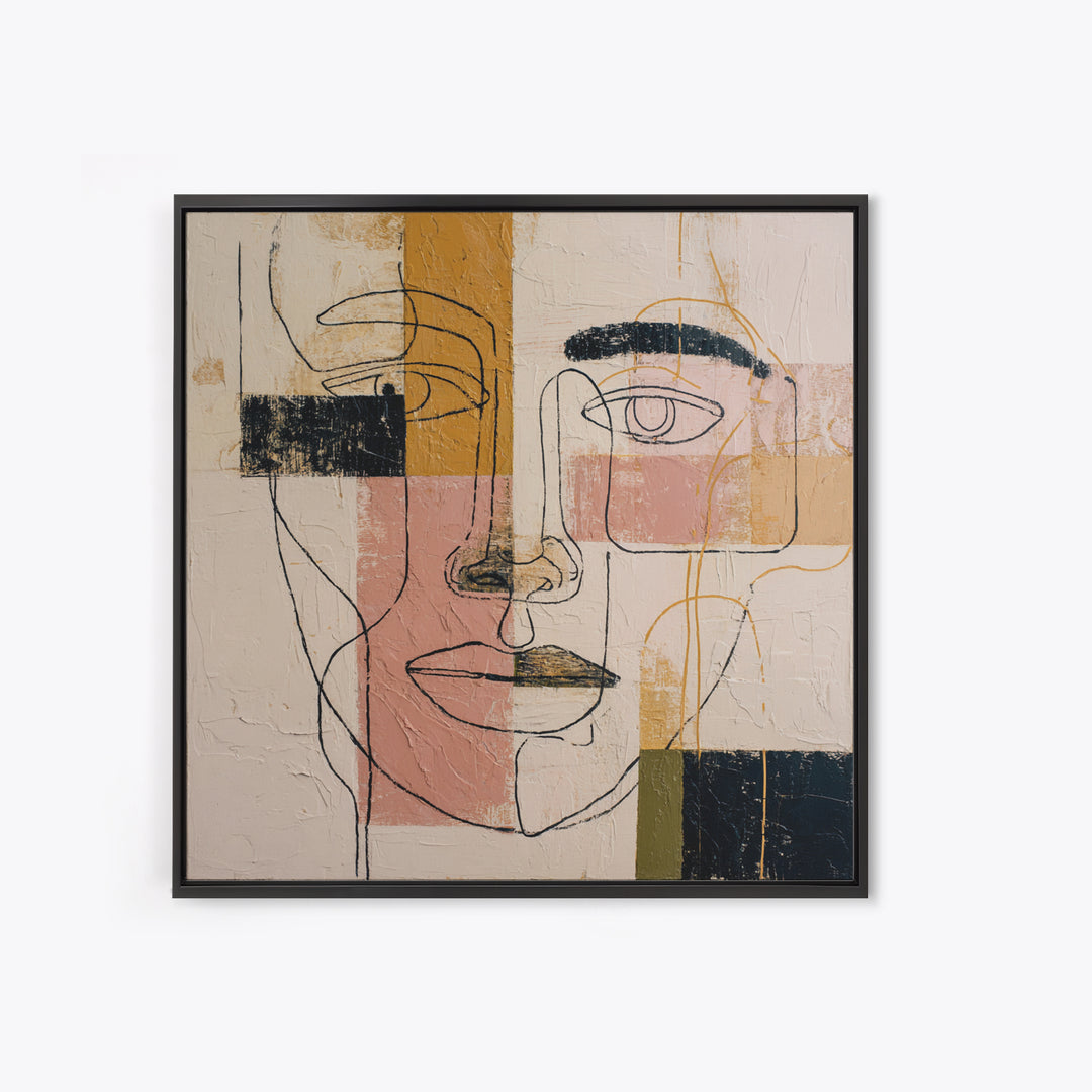 Single Continuous Line Female Face Canvas Print, Minimalist Art, Fine Art Print, Living Room Decor, Oil Painting, Minimal, MIN-1x1-5