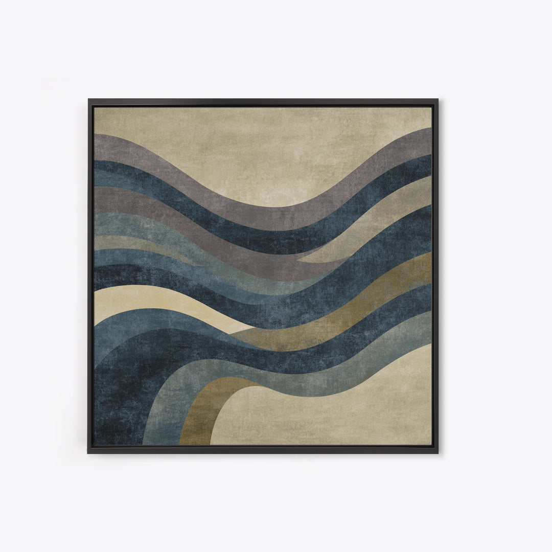 Minimal Abstract Wave Line Framed Canvas Print, Minimalist Art, Boho Decor, Living Room Decor, Minimal, Digital Prints, MIN-1x1-61
