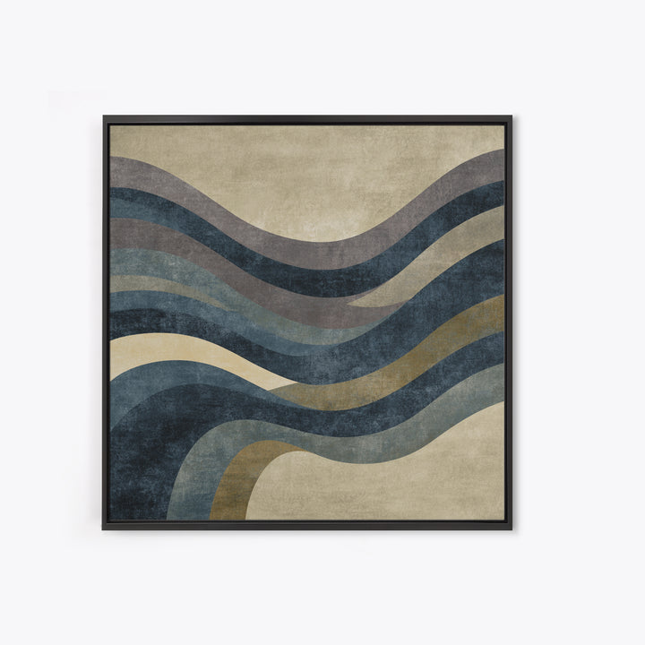 Minimal Abstract Wave Line Framed Canvas Print, Minimalist Art, Boho Decor, Living Room Decor, Minimal, Digital Prints, MIN-1x1-61