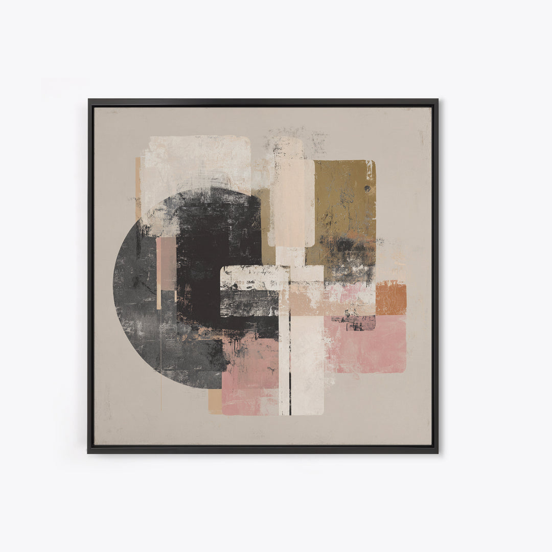 Two Overlapping Organic Shapes Framed Canvas Print, Minimalist Art, Modern Decor, Living Room Decor, Abstract Art, Minimal, MIN-1x1-67
